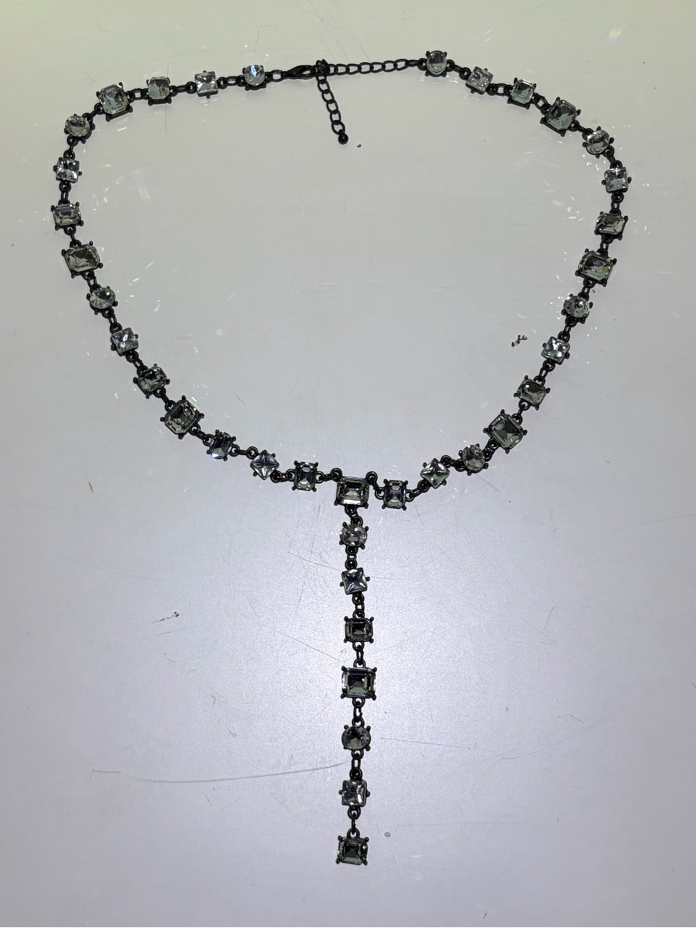 Crystal Bold Statement Y-Drop Necklace - 26” Length